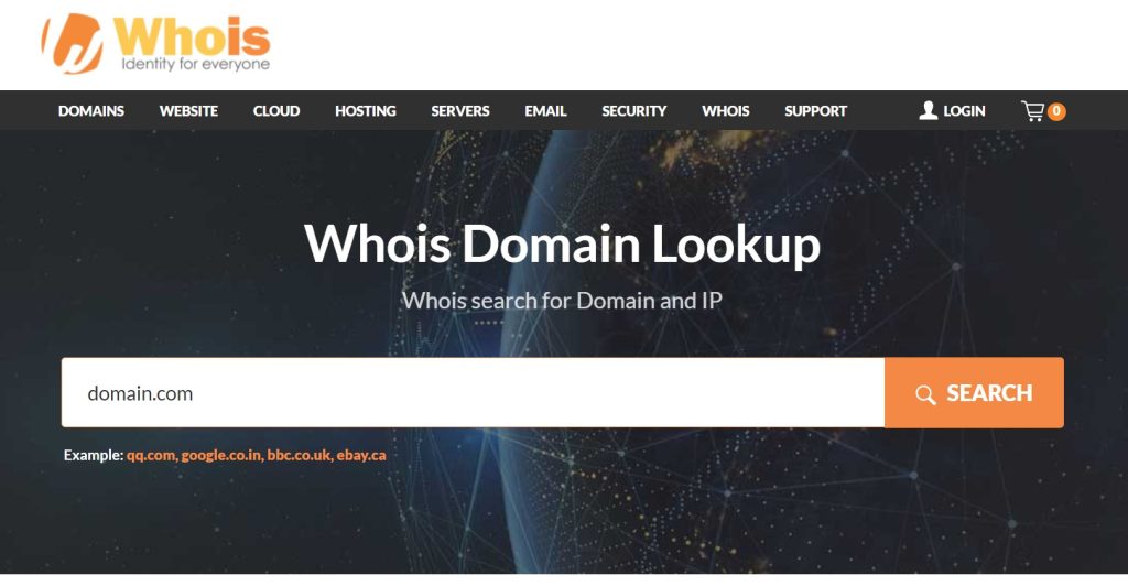 Whois search for Domain